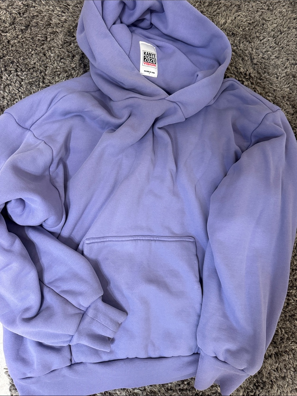 YEEZY 2020 Lavender Hoodie Sweatshirt - mens double layered